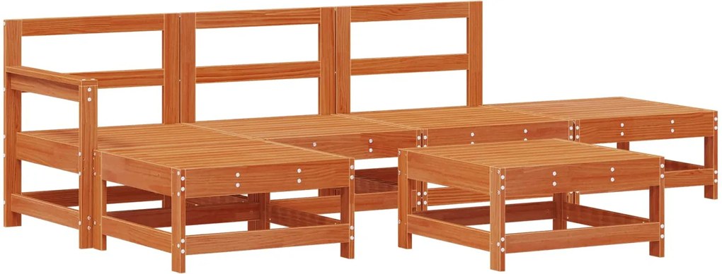 vidaXL Set de lounge pentru grădină 6 pcs Maro Ceară Lemn masiv de pin
