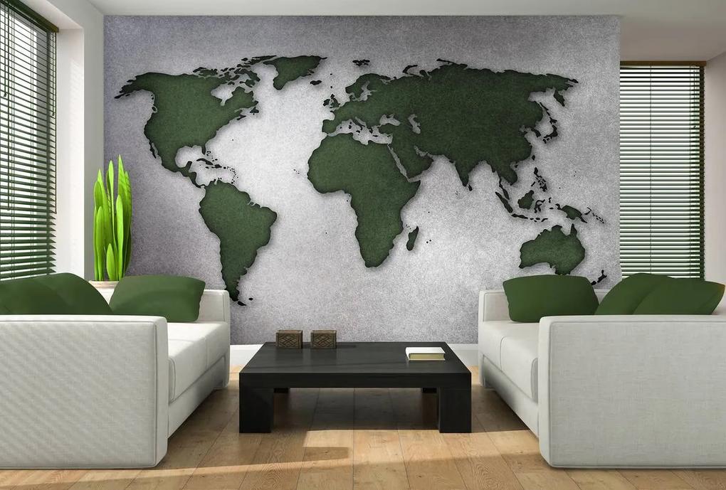 Fototapet - Harta verde a lumii (254x184 cm), în 8 de alte dimensiuni noi