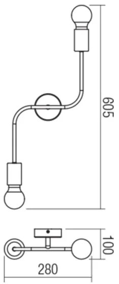 Plafonieră YAK 2xE27/42W/230V Redo 01-1668