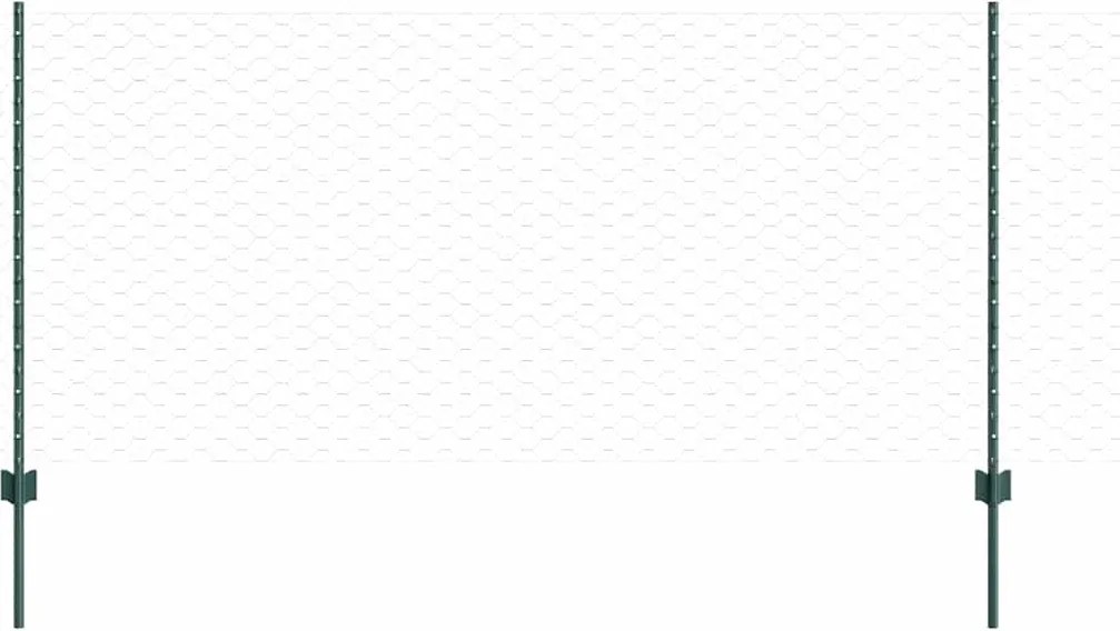 vidaXL Gard cu Stâlp Verde 1 x 50 m Oțel și PVC