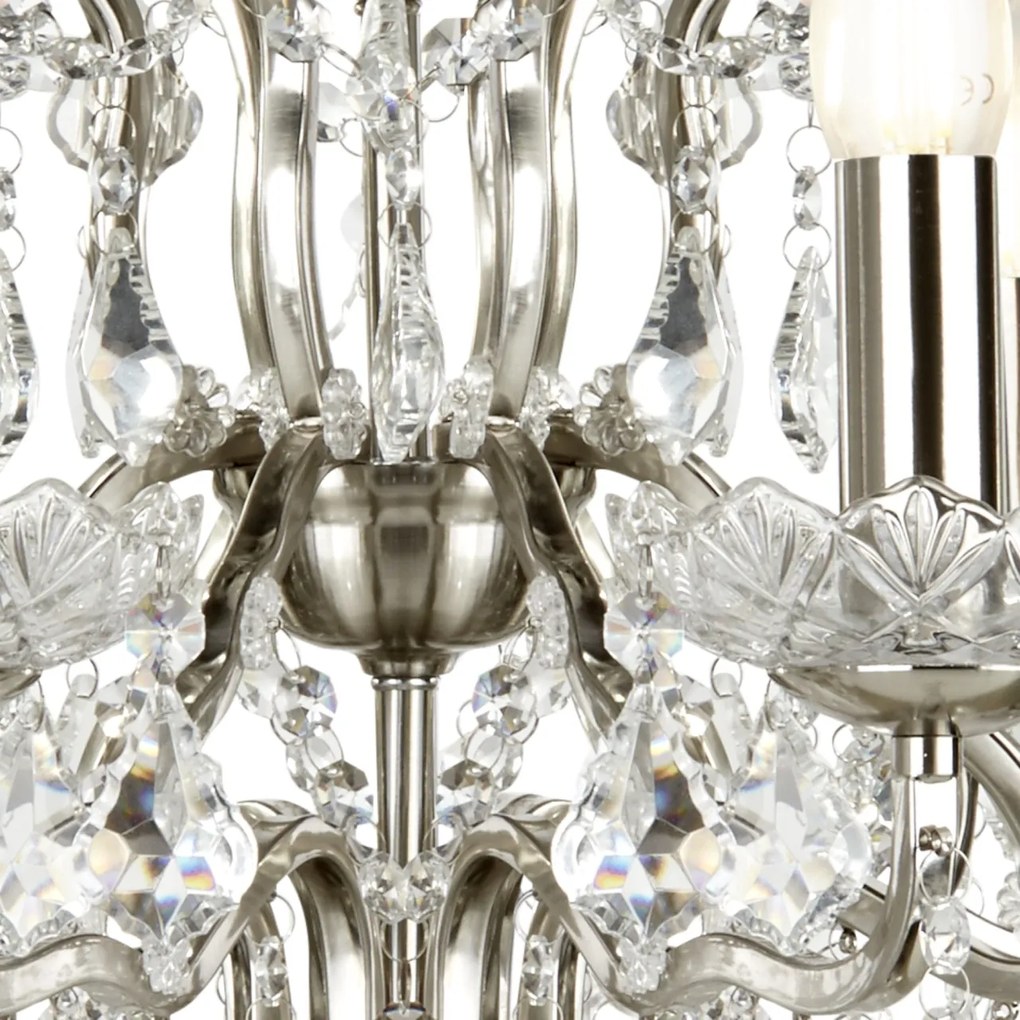 Candelabru stil clasic cu 8 brate Paris argintiu satin 8738-8SS SRT
