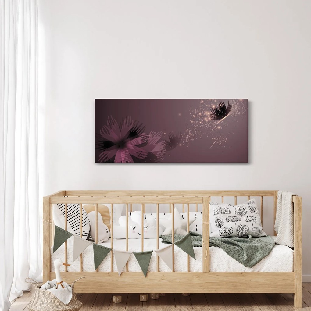 Tablou - Floare și fluture (120x50 cm)