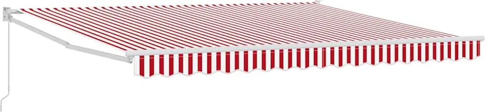 vidaXL Cortina Retractabilă Manual Roșu și Alb 400 × 300 cm