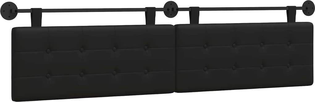 vidaXL Cap de pat suspendat Negru 210 x 55 x 5 cm Piele artificială