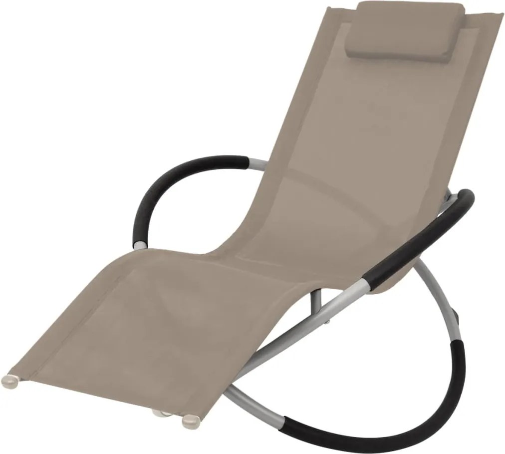 vidaXL Șezlong geometric de exterior, gri taupe, oțel