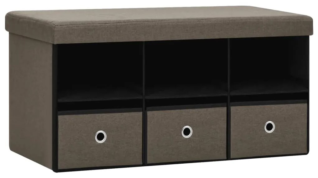 338806 vidaXL Bancă depozitare pliabilă, maro, 76x38x38 cm, imitație pânză