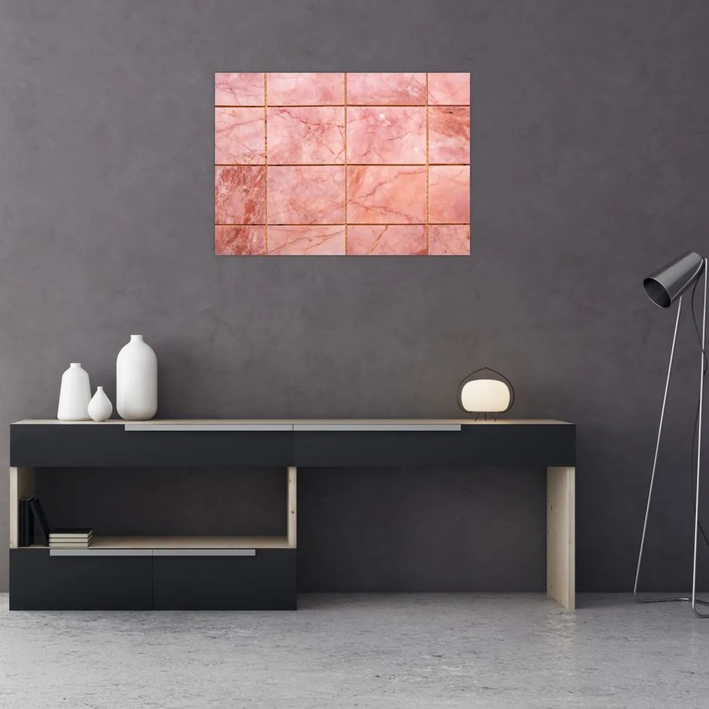 Tablou - Roz, gresie marmorată (70x50 cm)