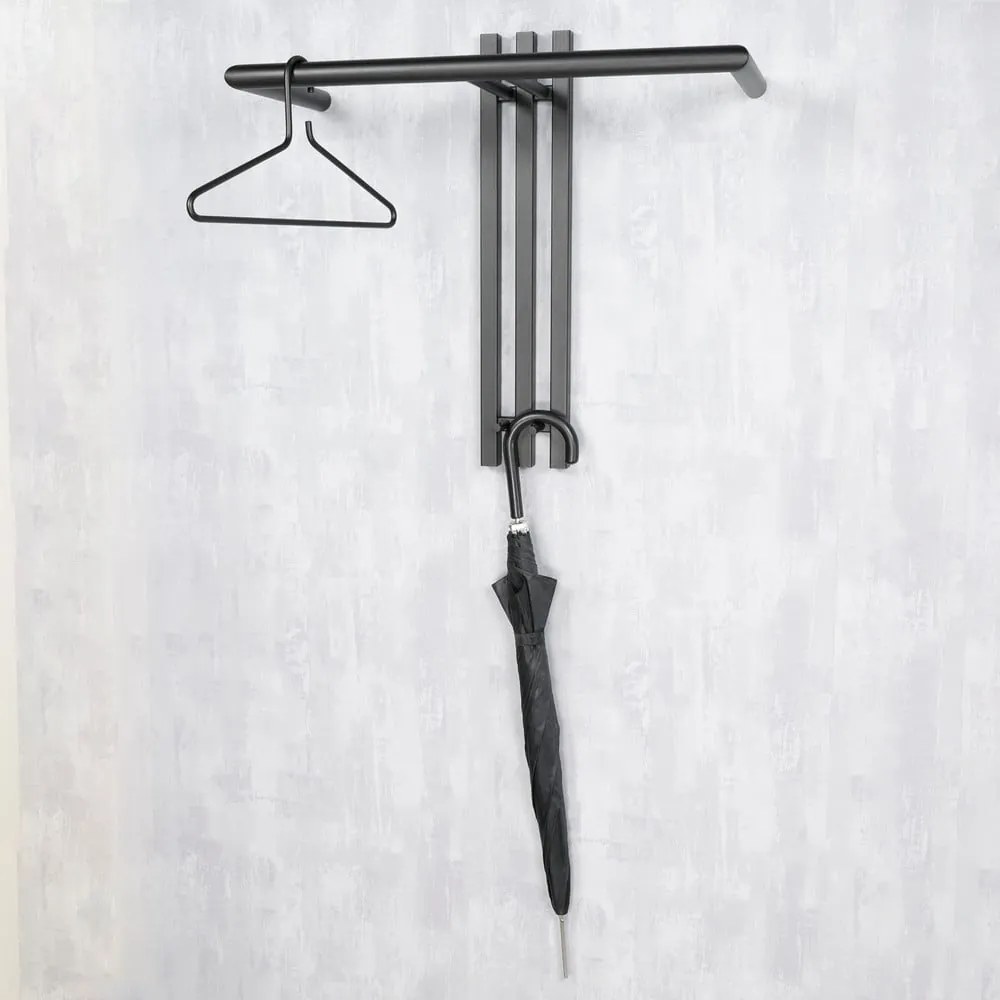 Cuier de perete negru din metal 65 cm Senza – Spinder Design