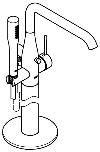 Baterie pentru cadă GROHE ESSENCE 23491001, 277 mm, crom lucios