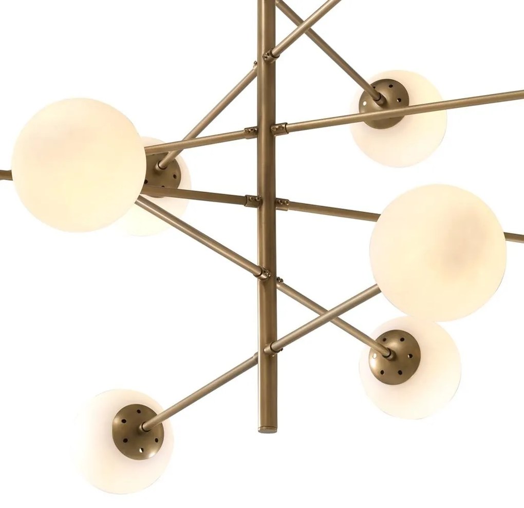 Lustra design LUX cu 12 surse de lumina Tortora, alama antic 112071 HZ