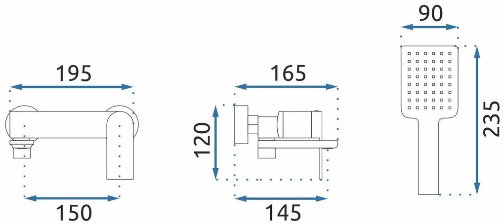 Baterie pentru cada REA STORM cupru periat