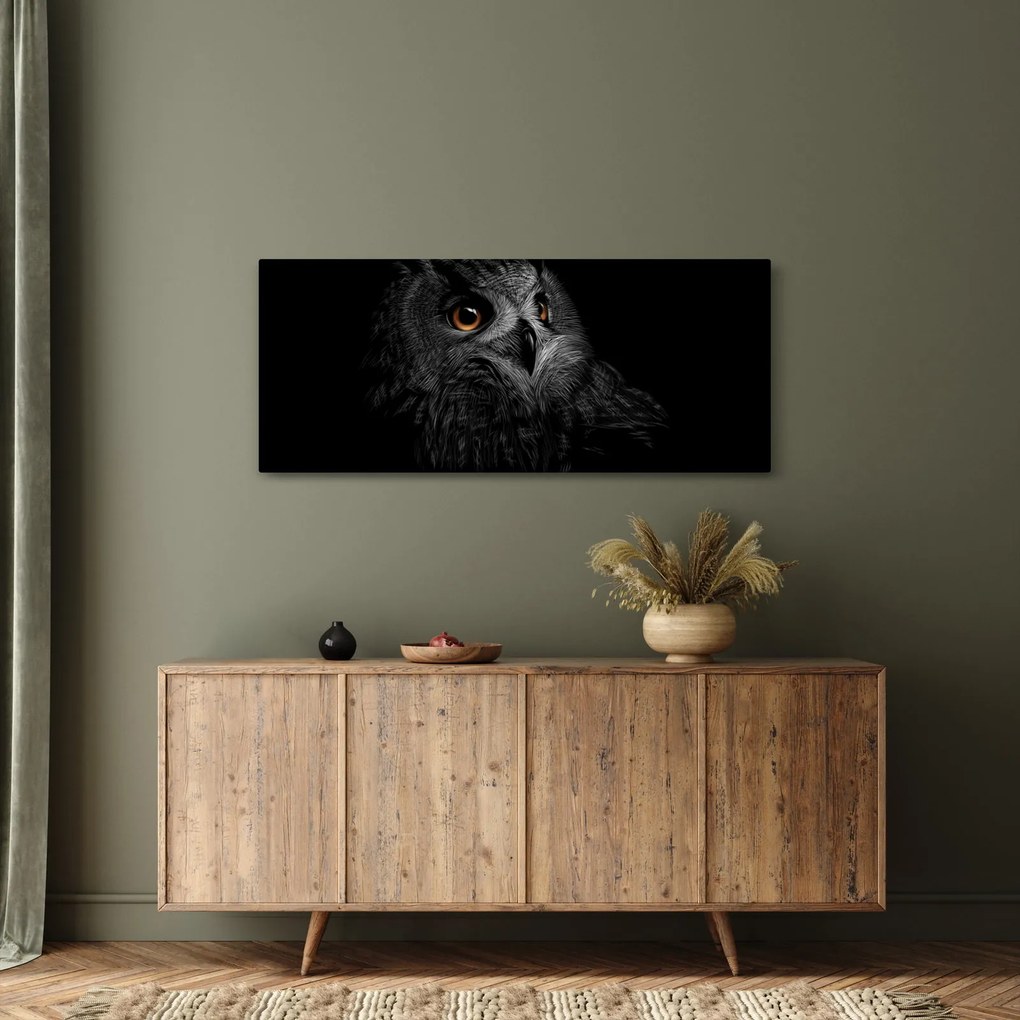 Tablou - Bufniță, ilustrație (120x50 cm)