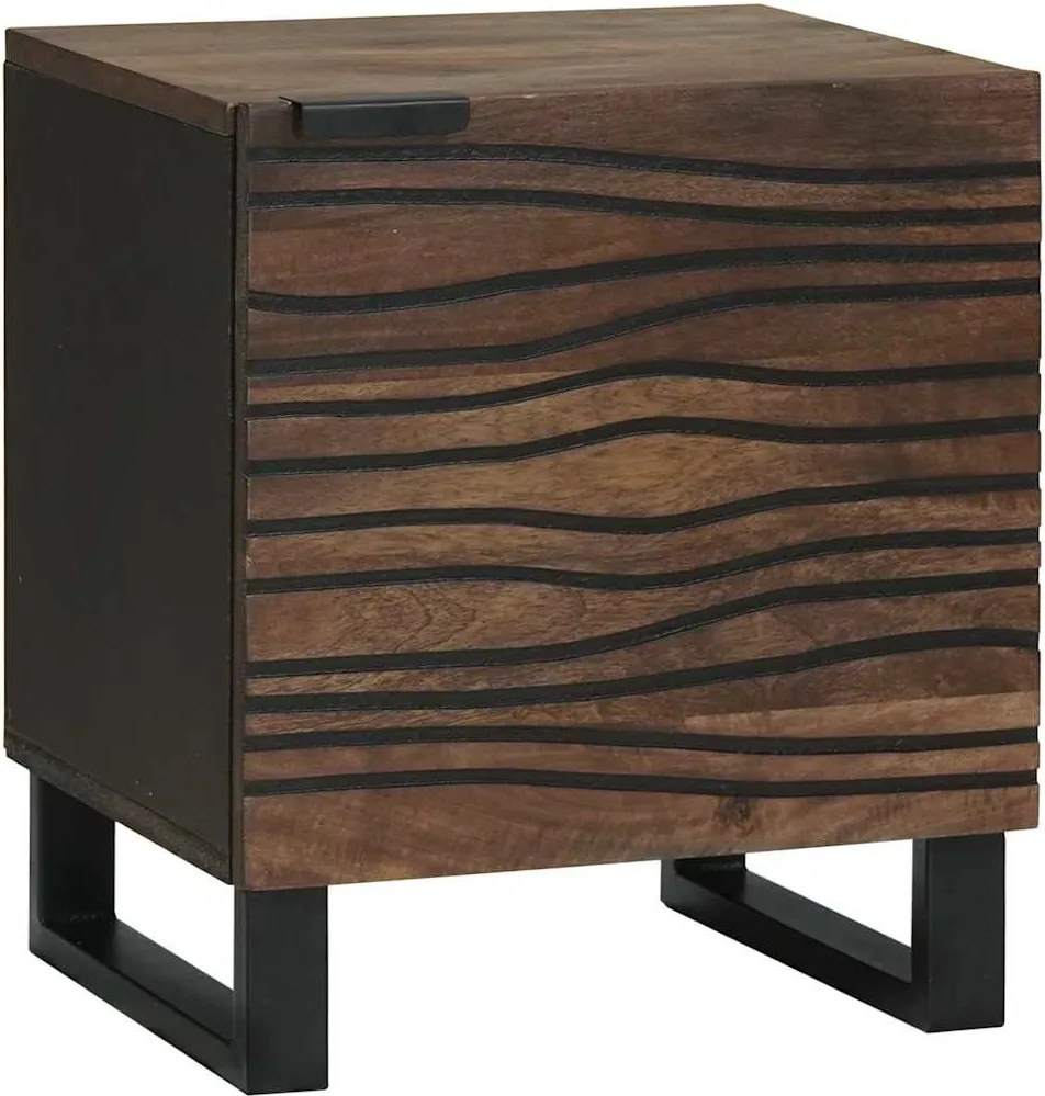 vidaXL Dulap de noapte castan 40 x 33 x 46 cm Lemn masiv de acacia