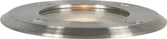 Set de 6 spoturi de exterior pentru sol oțel 11cm IP67 - Basic Round