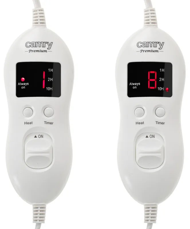 Patura electrica dubla Camry CR 7436, 2x60W, 150x160cm, Protectie la supraincalzire, 8 setari, Maro