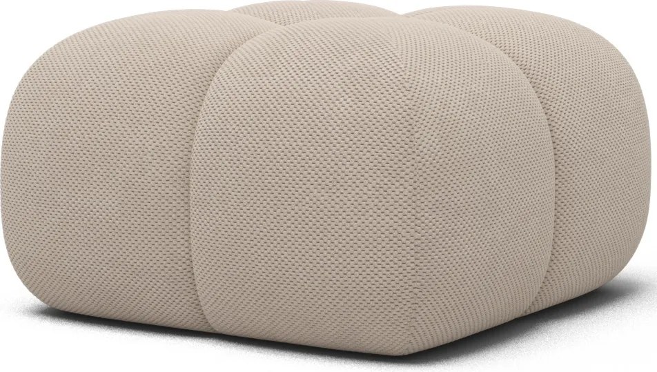 Puf Tapitat Covio 85x85x52 cm, Beige Velvet – Calmora 18