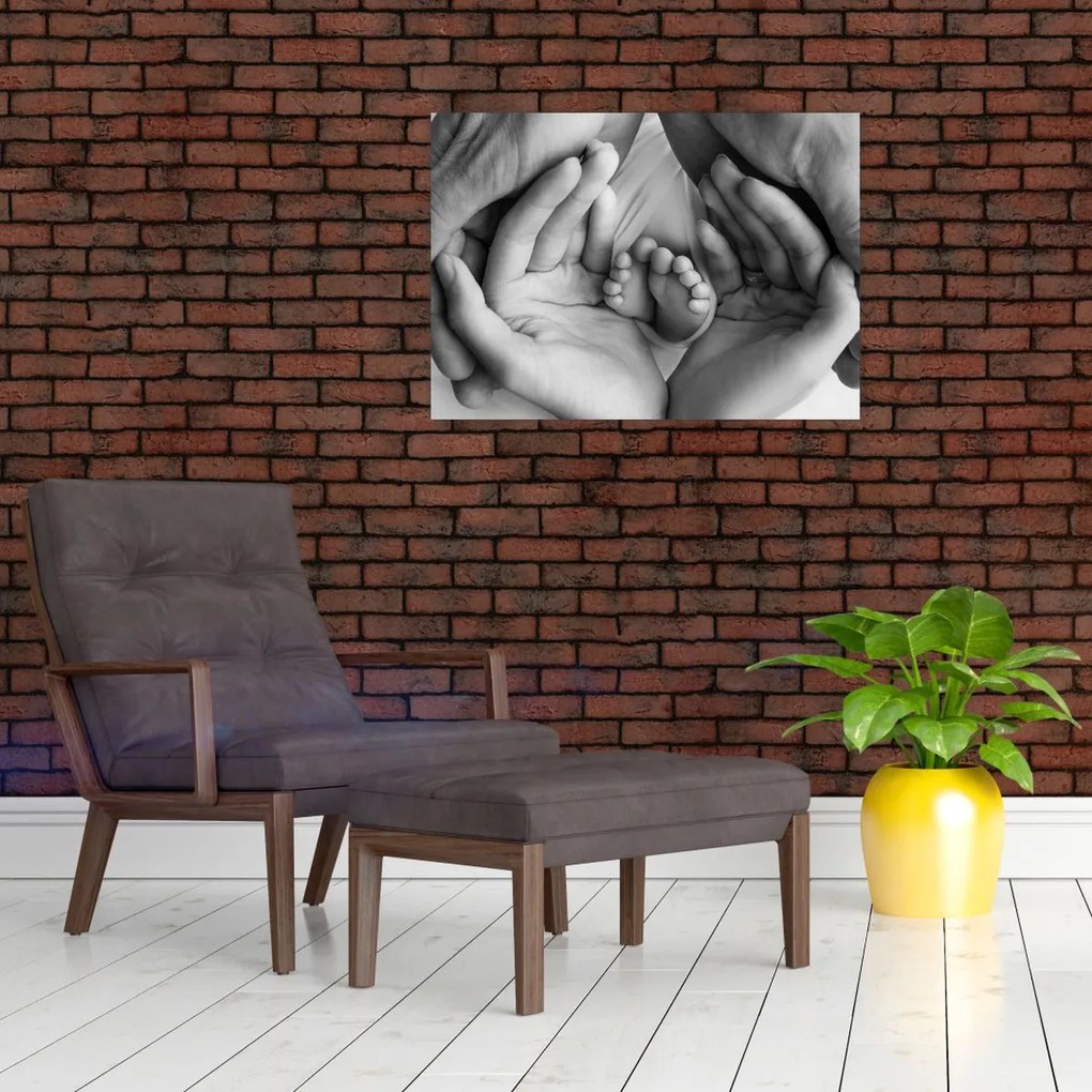 Tablou pe sticlă - Nou-născut (70x50 cm)