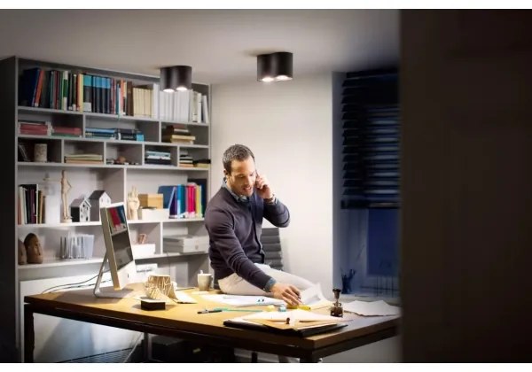 Spot LED dimabil Philips Hue PILLAR 2xGU10/4,2W/230V negru + telecomandă