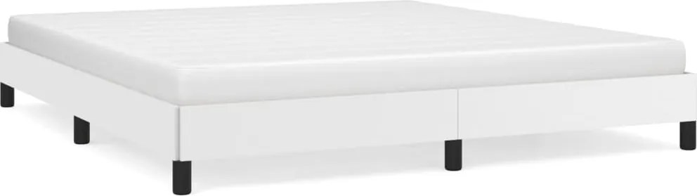vidaXL Cadru de pat, alb, 160x200 cm, piele ecologică