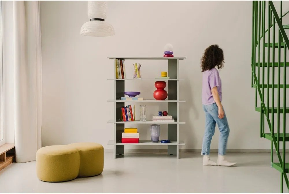 Bibliotecă galbenă din metal 120x156x37 cm Hes – noo.ma