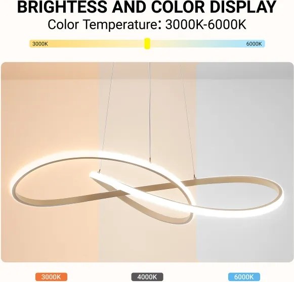 Brilagi - Lustră LED dimabilă pe cablu INFINITY LED/80W/230V 80x80 cm bej + telecomandă