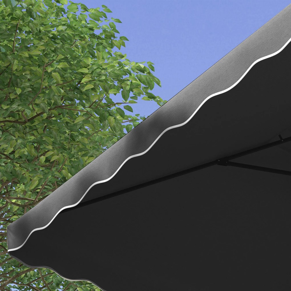Outsunny Umbrelă Soare 2,5m Volane Duble Cruce | Aosom Romania