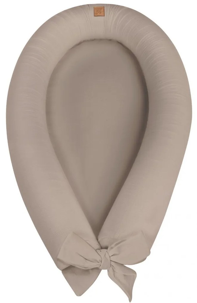 Suport de dormit Babynest 2in1 bara protectie patut Premium In Bej Inchis by BabySteps, 95x53 cm