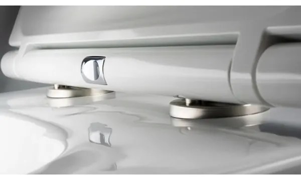 Deante CGRD6ZPW - Vas WC suspendat rotund cu capac SoftClose, ceramică, alb