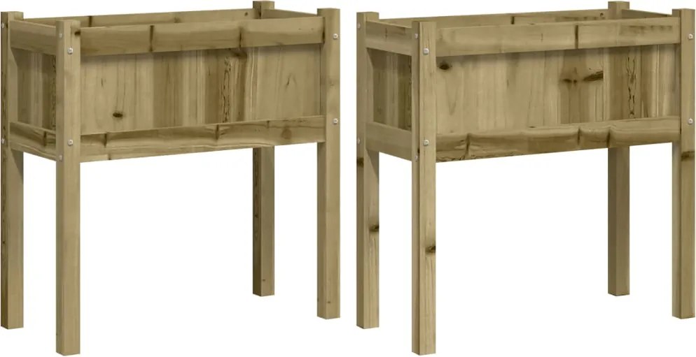vidaXL Jardiniere de gradina cu picioare 2 buc. lemn de pin impregnat