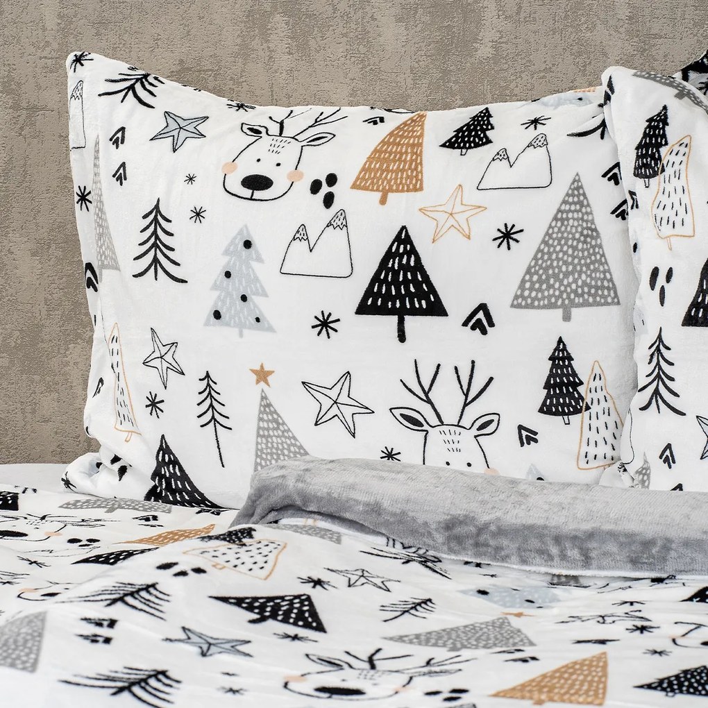Lenjerie pat din microflanelă 4Home Nordic forest, 160 x 200 cm, 70 x 80 cm, 160 x 200 cm, 70 x 80 cm