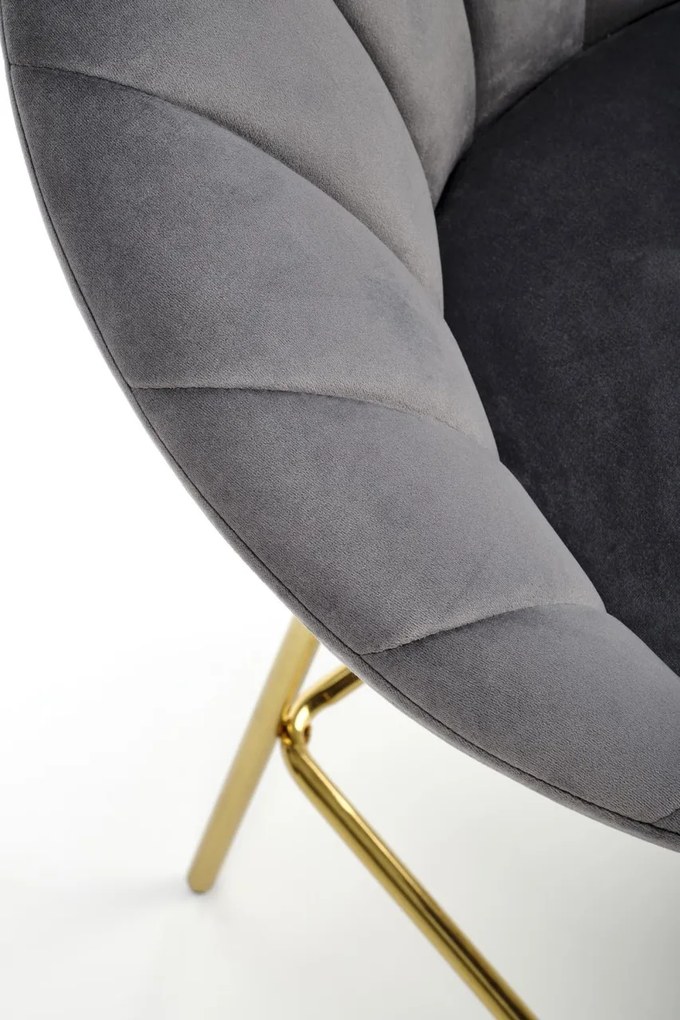 Scaun de bar H112 velvet gri