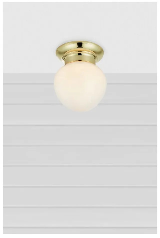 Plafonieră albă-alămie cu abajur din sticlă Ronda – Markslöjd