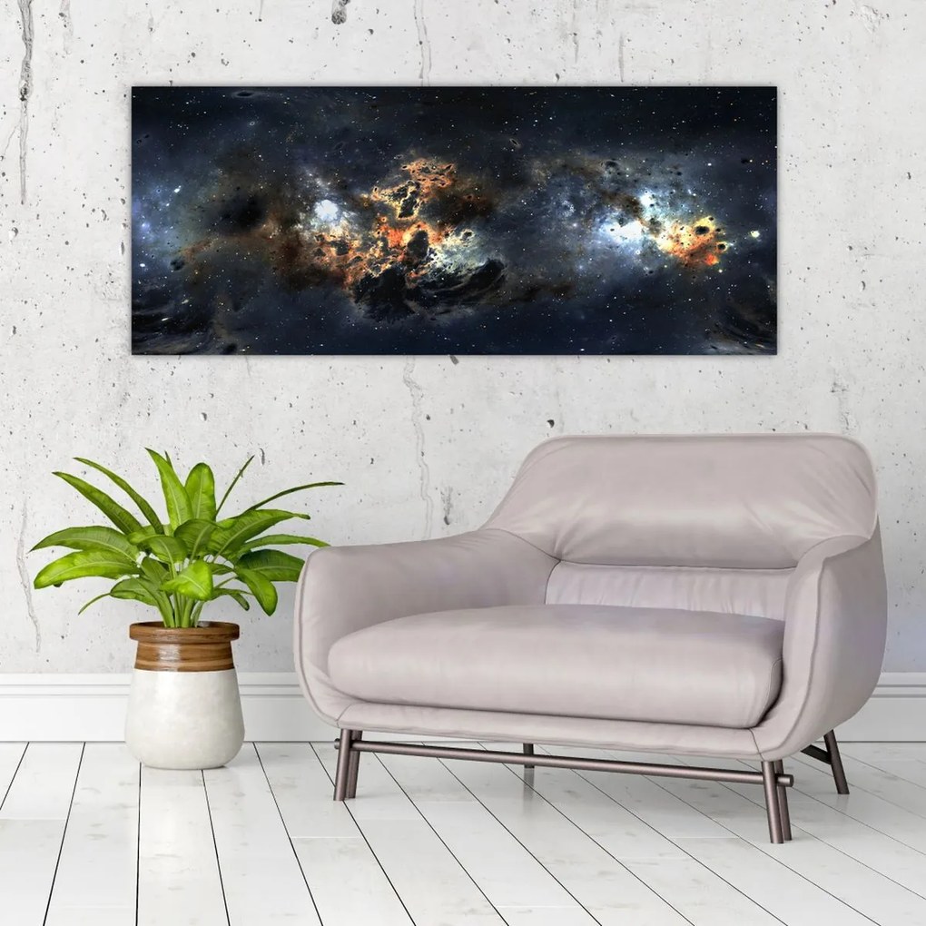 Tablou - Universul cu Nebula (120x50 cm)