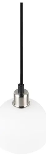 Lustră albă/argintie cu abajur din sticlă ø 12 cm Molly – Reality