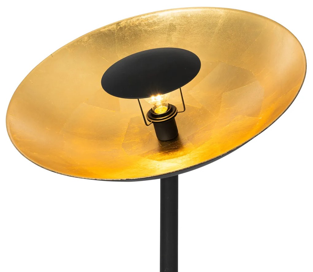 Lampă de podea industrială neagră cu interior auriu 60 cm - Magnax
