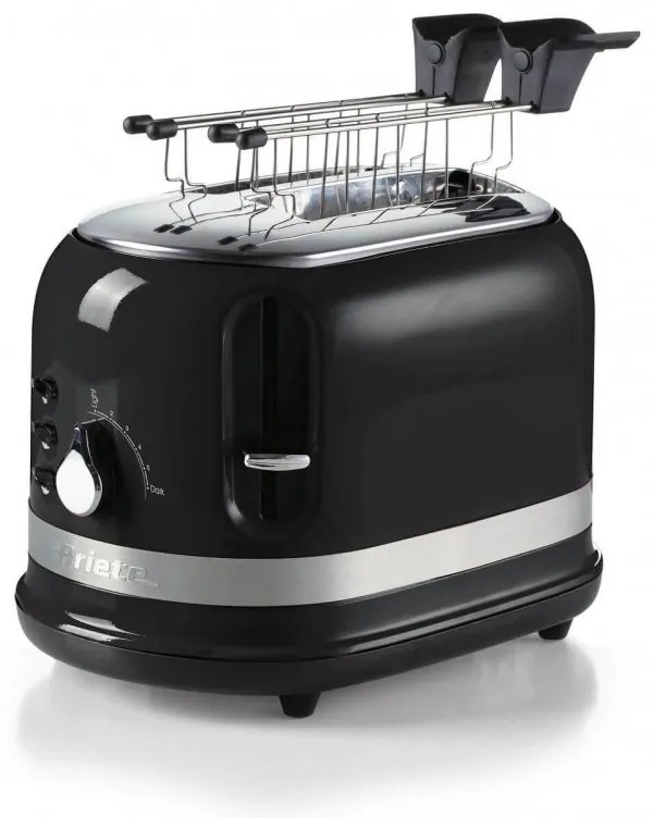 Prajitor de paine Ariete MODERNA 0149/02, 815W, 2 felii, 3 functii, 6 trepte, Tava firimituri detasabila, Negru
