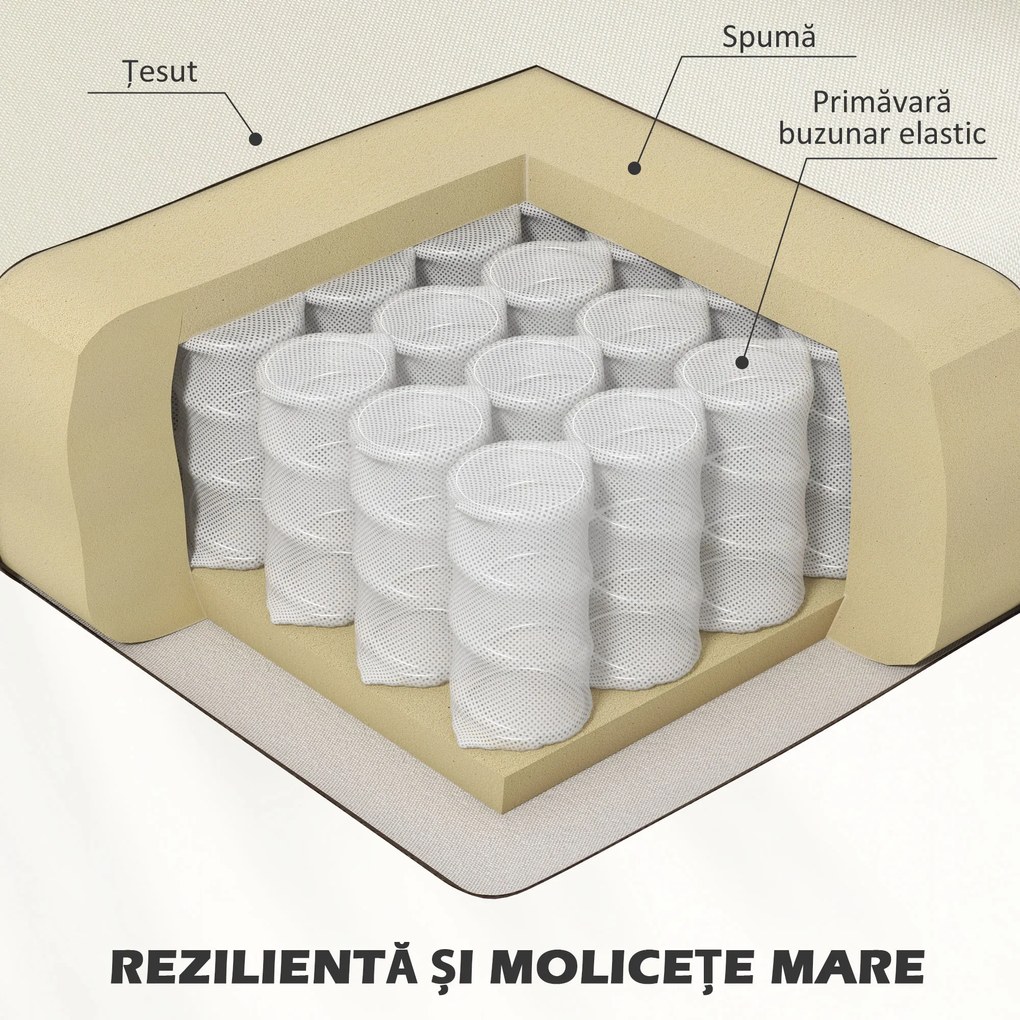 HOMCOM Fotoliu Modern din Țesătură cu Brațe și Spătar din Lemn de Cauciuc, 66x72x74 cm, Crem | Aosom Romania