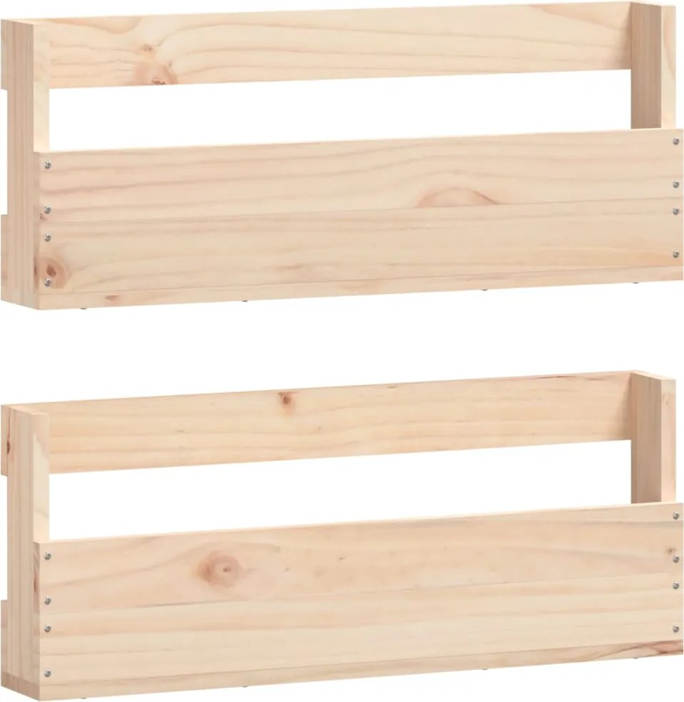 vidaXL Pantofare de perete, 2 buc., 59x9x23 cm, lemn masiv pin