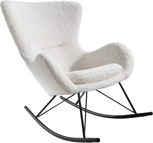 Scaun balansoar modern Scandinavia boucle alb