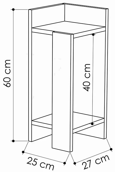 Set 2 Noptiere Immerse alb 27x25x60cm