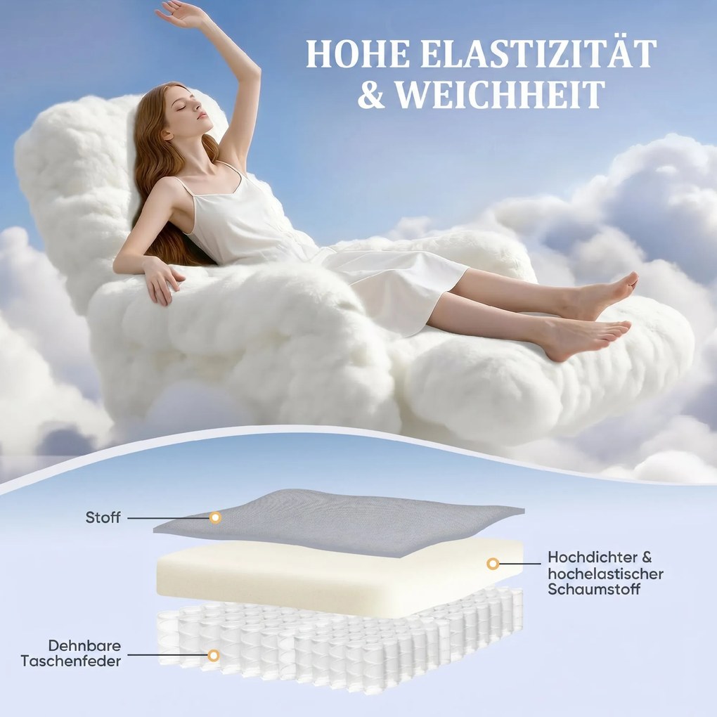 HOMCOM Fotoliu Reclinabil 135° max în Material cu Efect de In, Spumă, Oțel și Lemn, 73x86x100 cm, Gri Deschis | Aosom Romania