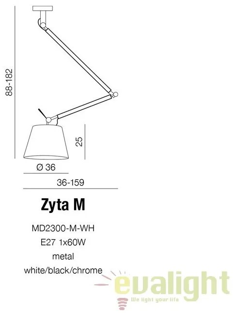 Pendul directionabil design modern ZYTA M gri