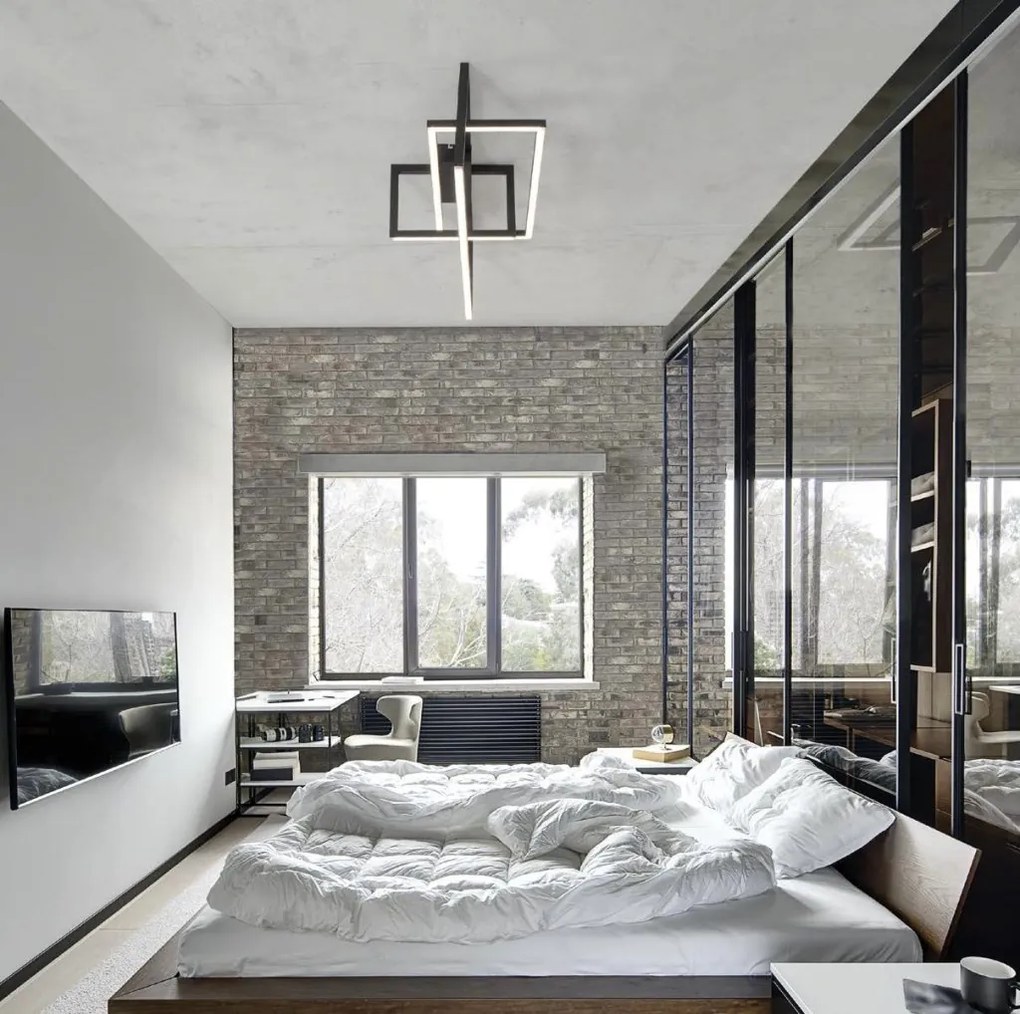 Lustra LED dimabila aplicata design modern CLEA negru 31W