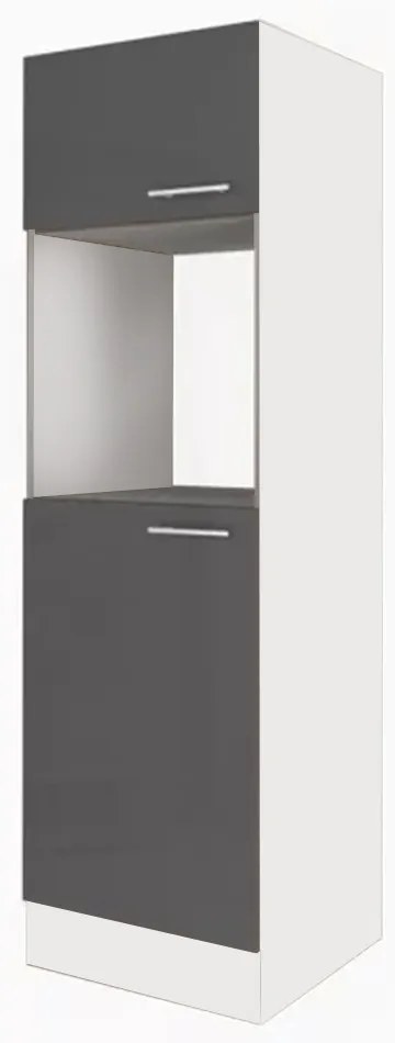 Dulap de cămară Yorki dimensiunea 60, corp alb cu față antracit satinat