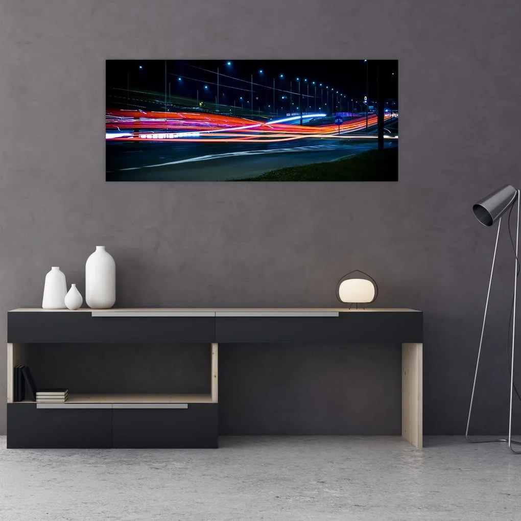 Tabloul orașului nocturn (120x50 cm)