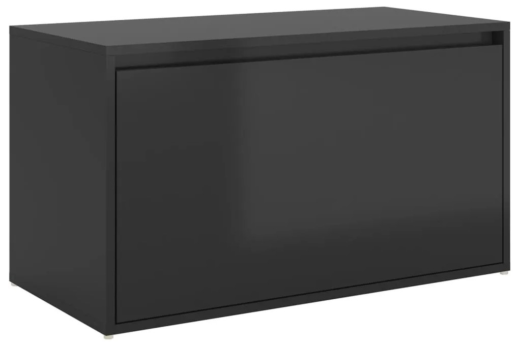 808673 vidaXL Bancă pentru hol, negru extralucios, 80x40x45 cm, PAL