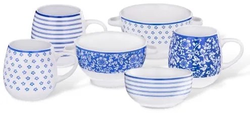 Set boluri din ceramică Orion Blue design 13 cm, 4 buc.