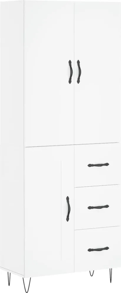 vidaXL Dulap înalt, alb, 69,5x34x180 cm, lemn compozit