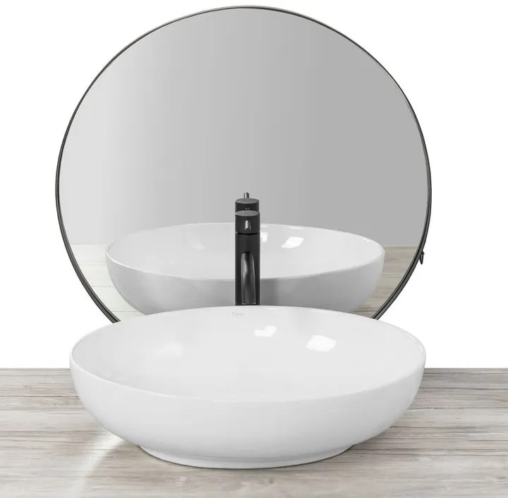 Lavoar pentru blat Rea Carola Slim Alb lucios