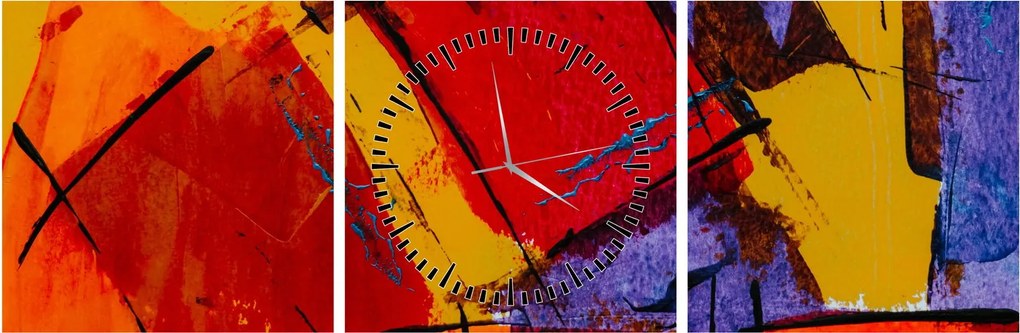 Tablou cu abstracție (cu ceas) (90x30 cm)